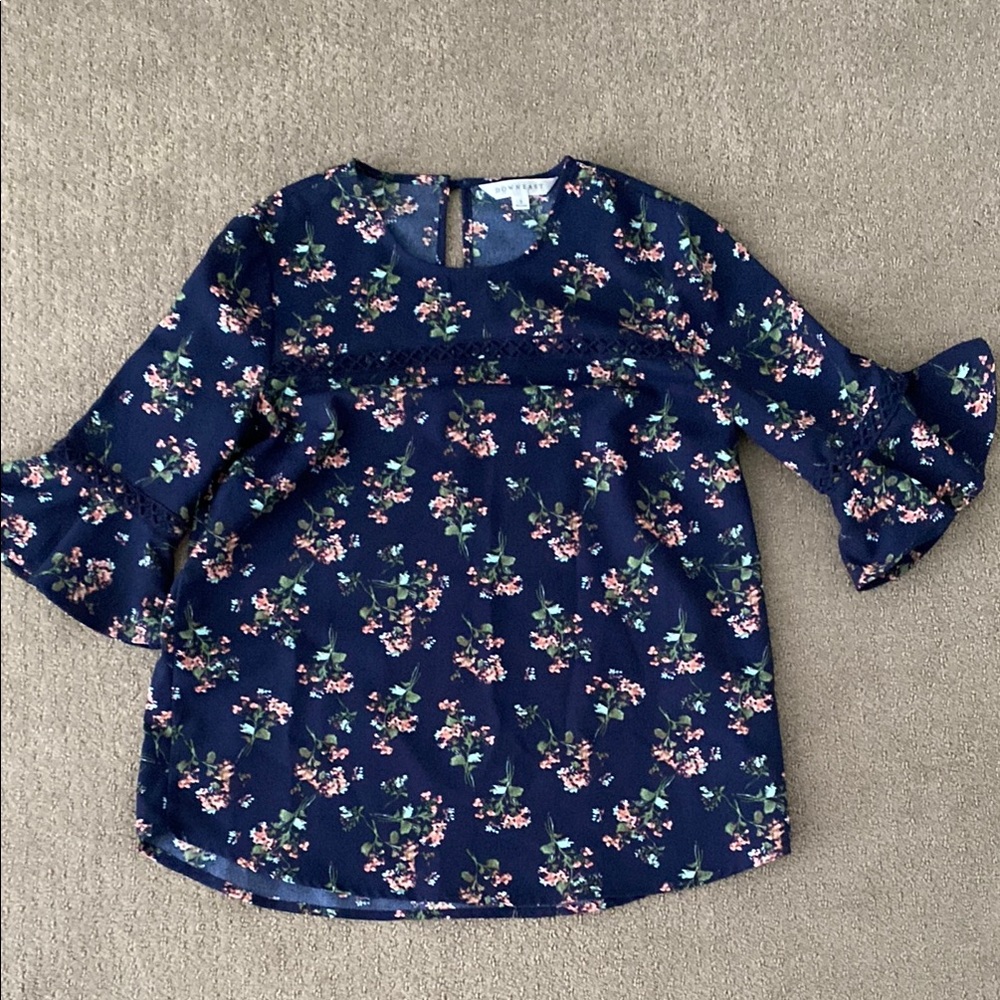 DownEast Navy Floral Top